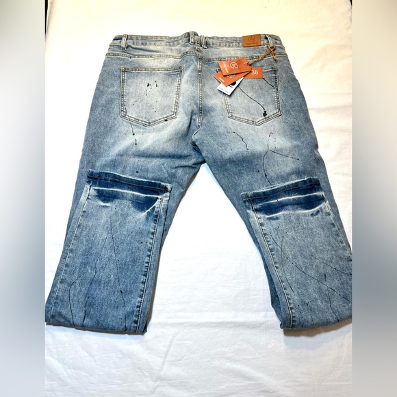 Crysp denim men’s distressed jeans with paint splatter size 38 - Picture 7 of 8